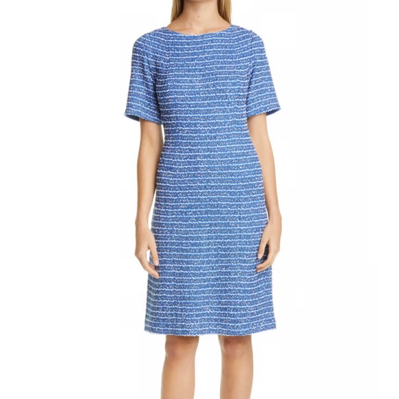 ST. JOHN COLLECTION Butterfly Ribbon Tweed Knit A-Line Dress - Picture 6 of 14